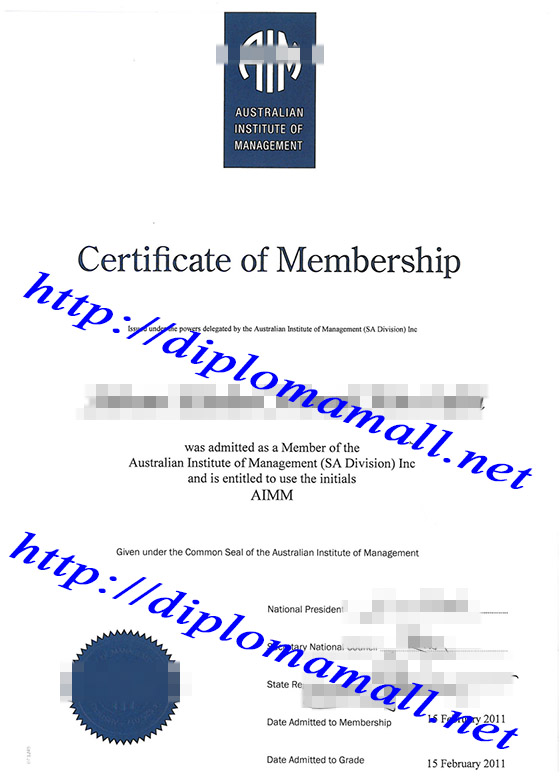 Australia Institute of Management (AIM) certificate