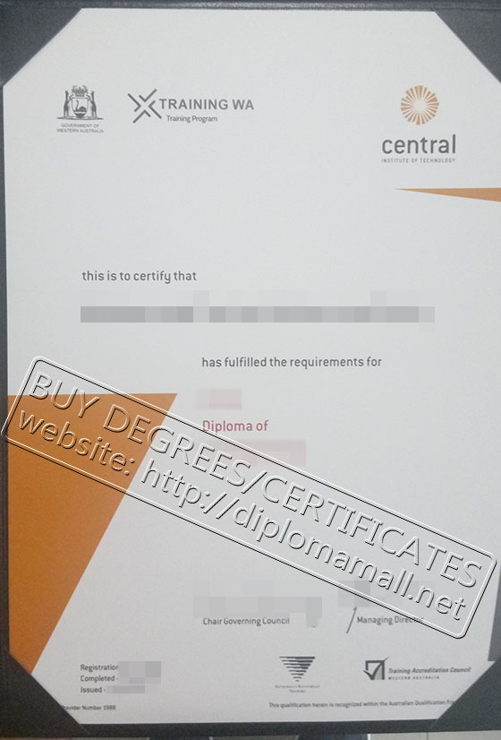 Central Institute of Technology certificate