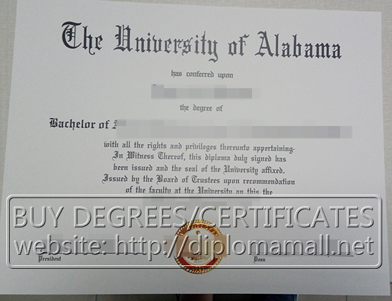 The University of Alabama diploma