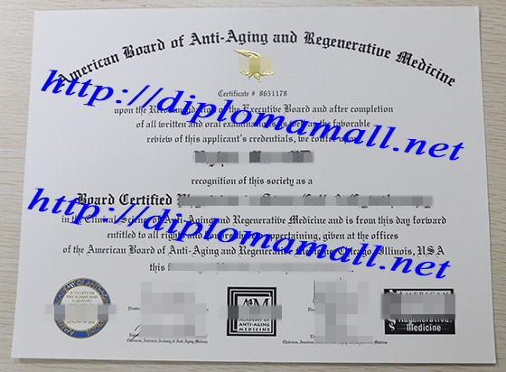American Academy of Anti-Aging Medicine certificate