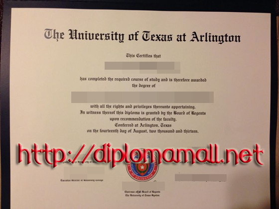 The University of Texas at Arlington diploma