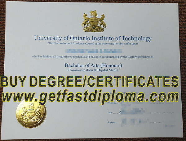 fake official UOIT diploma sample
