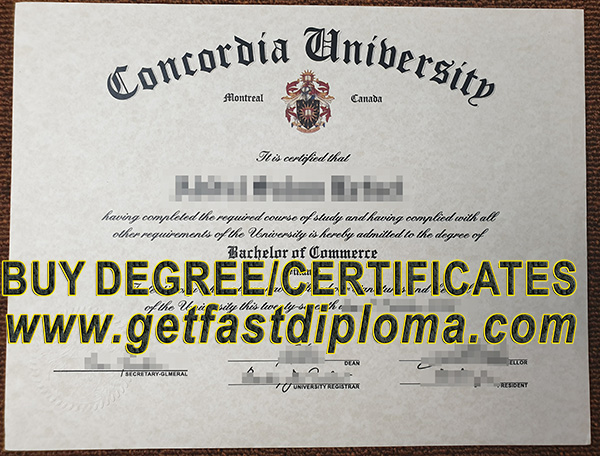 Concordia university diploma sample