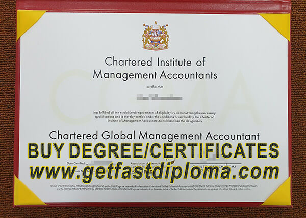 CIMA certificate Sample