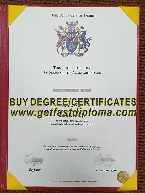 University of Derby diploma sample