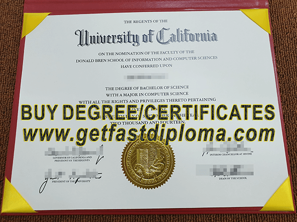 University of California Irvine diploma sample