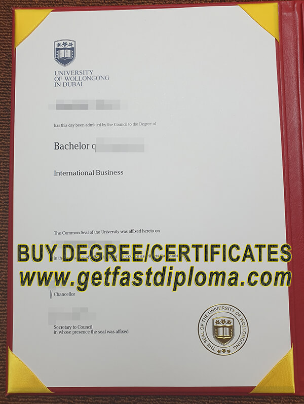 UOWD diploma sample