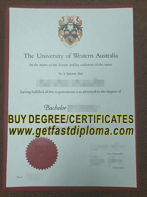 University of Western Australia (UWA) degree sample 