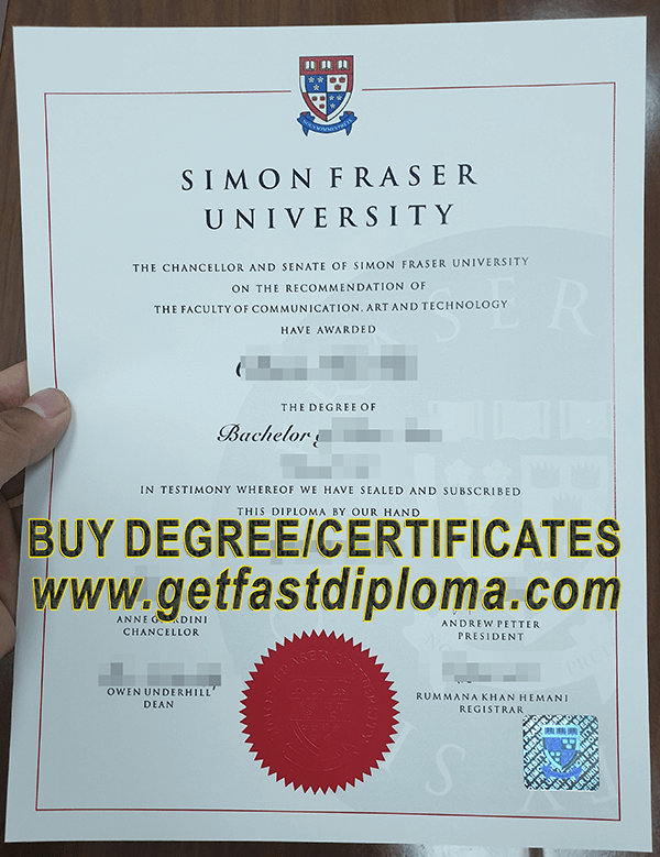 SFU fake degree sample