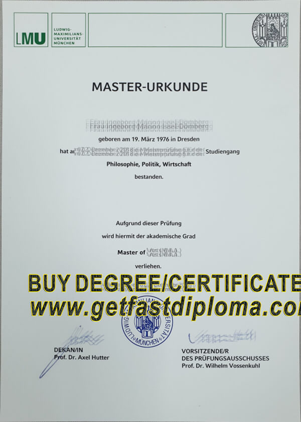 Universität München Fake Diploma