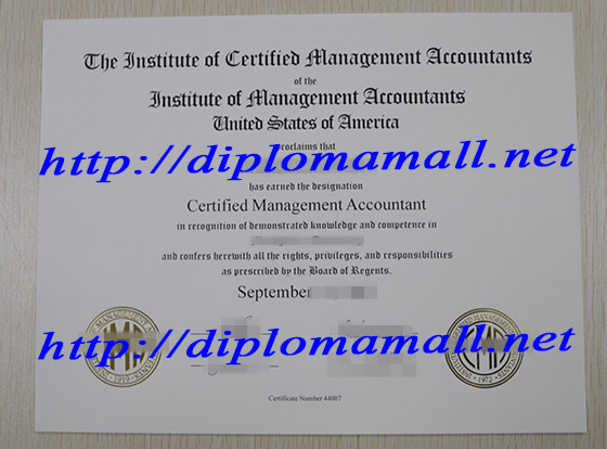 Certified Management Accountants (IMA) certificate