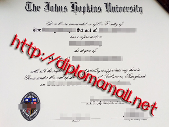 Johns Hopkins University(JHU)degree fake diploma