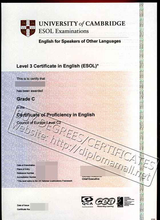 cambridge esol level 3 certificate